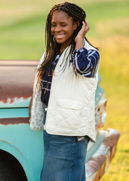 Baz Reversible White Leopard Vest - FINAL SALE Tops