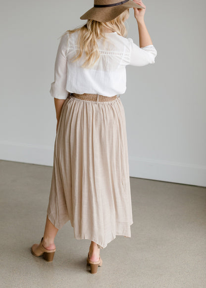 Belted Crepe Midi Skirt - FINAL SALE Skirts