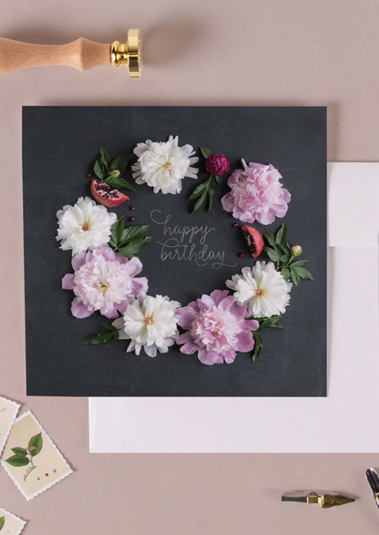 Birthday Greeting Cards Gifts Happy Birthday Flower Wreath