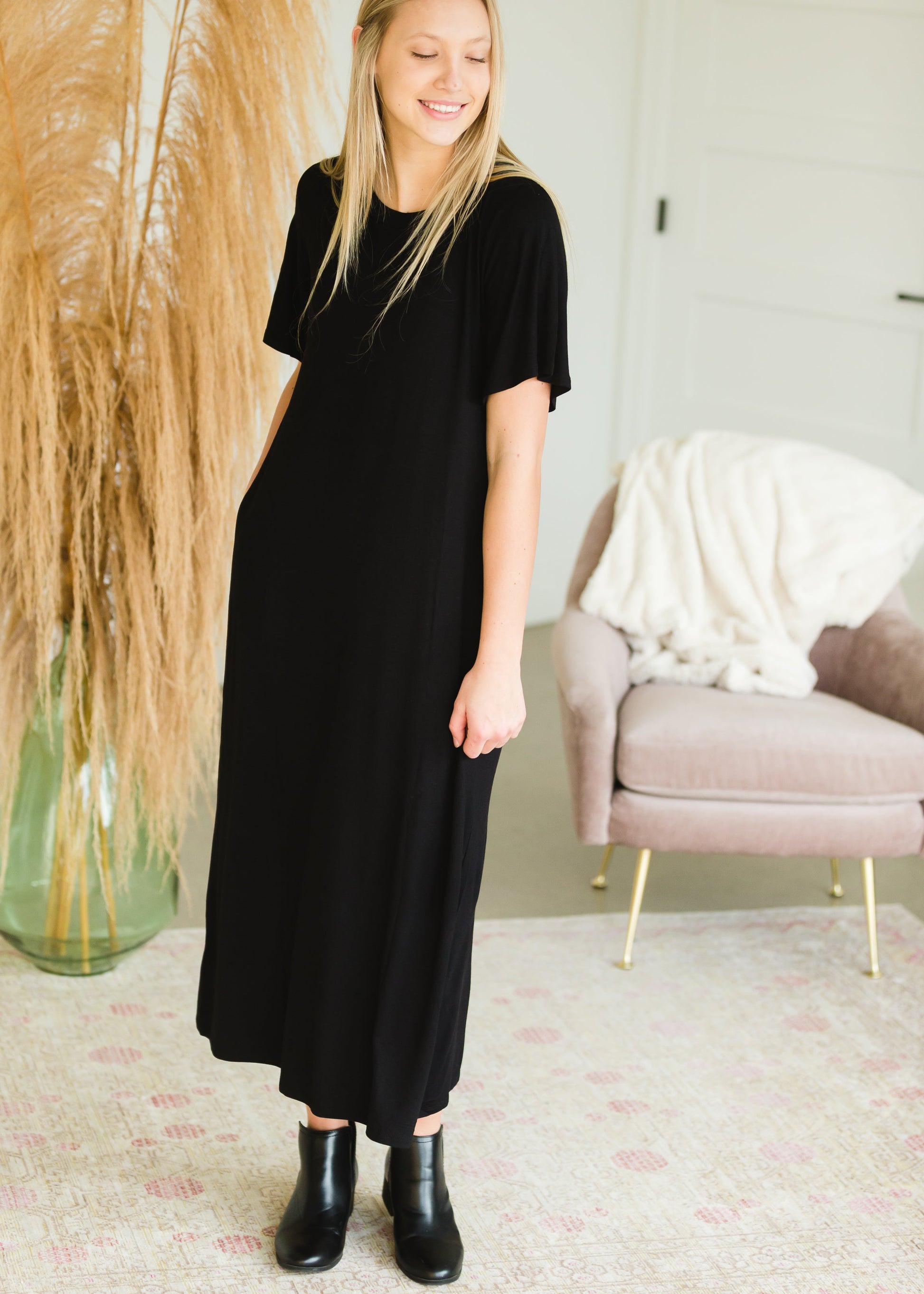 Black Bell Sleeve Maxi Dress - FINAL SALE Dresses