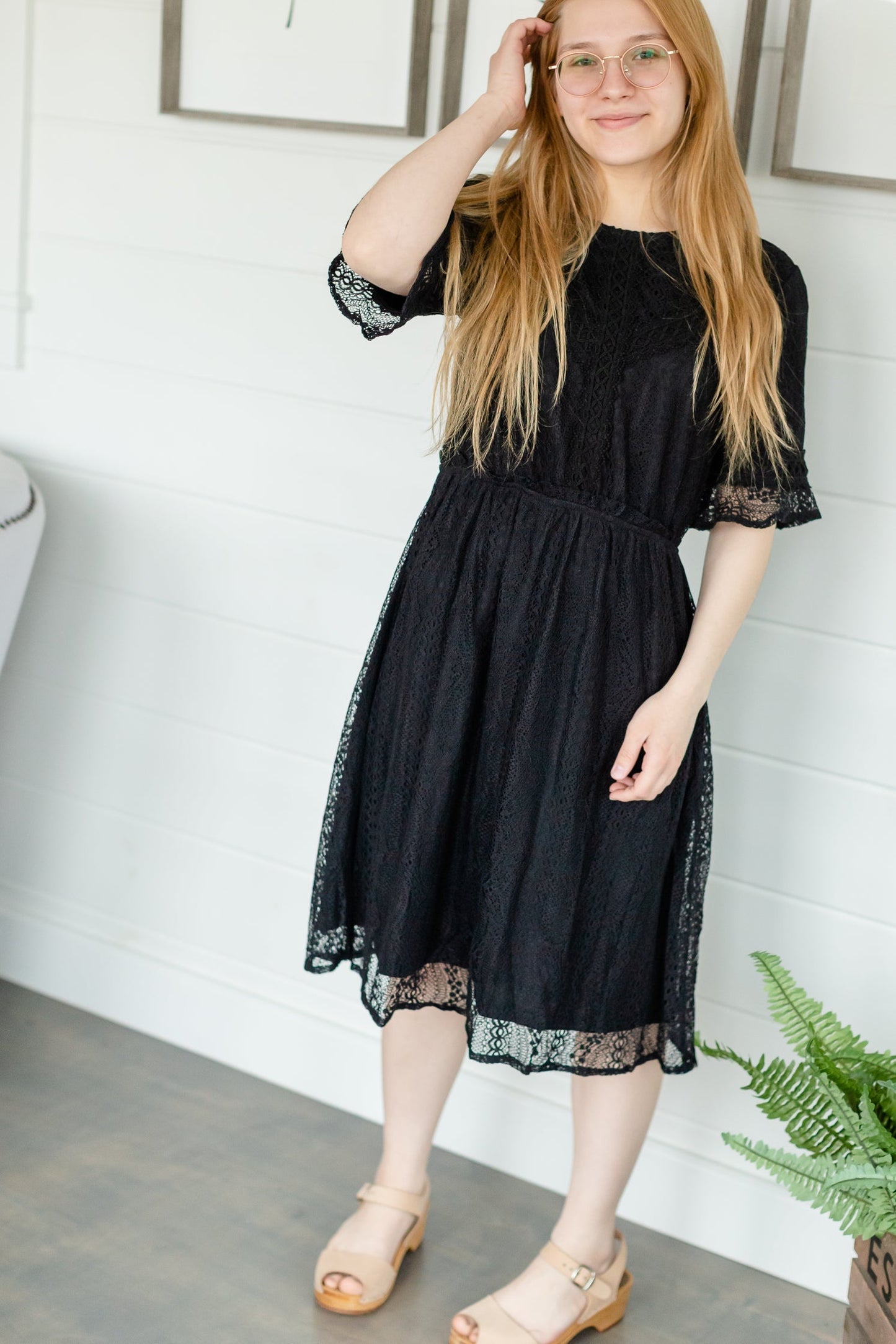 Black Crochet Trim Lace Dress - FINAL SALE Dresses