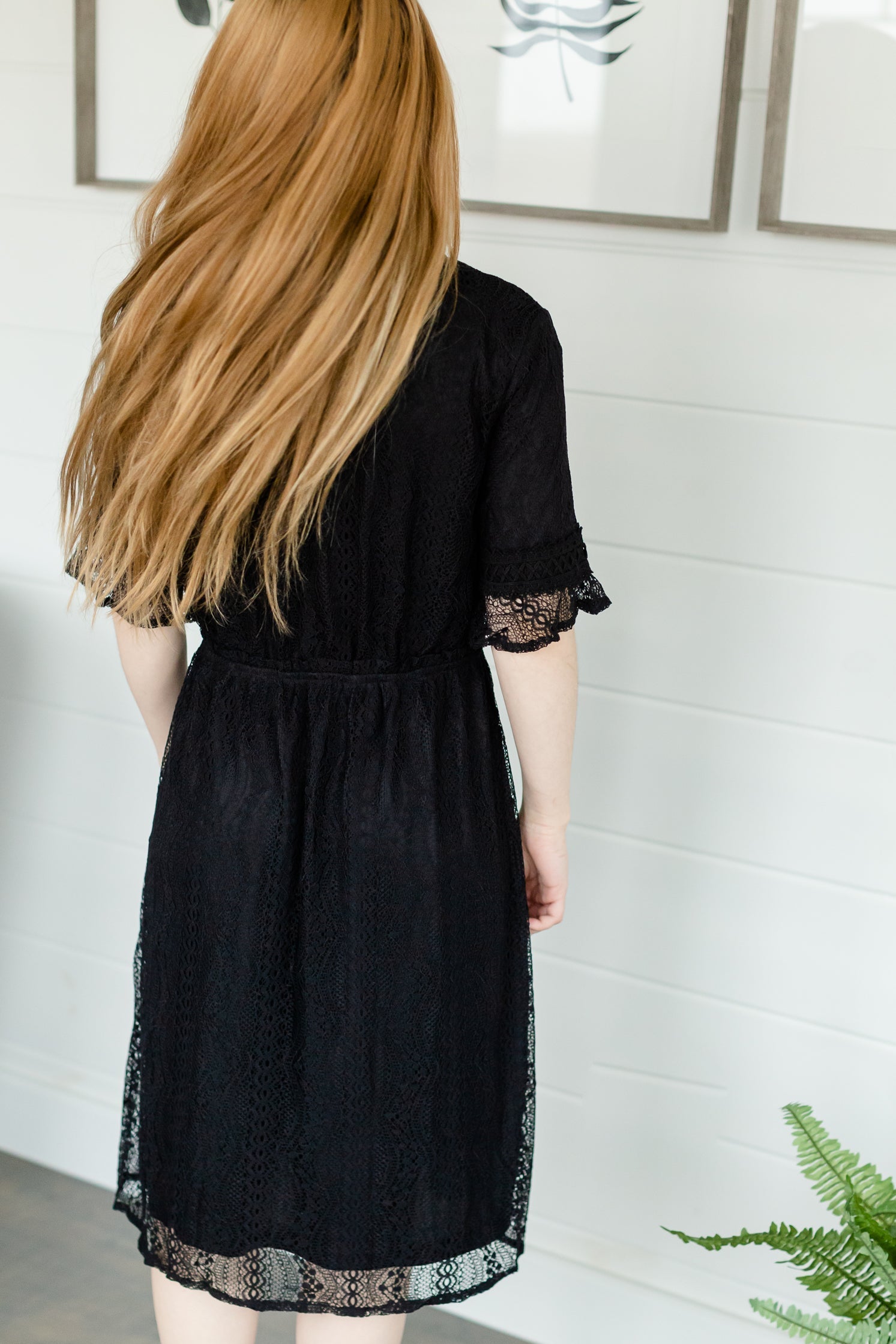 Black Crochet Trim Lace Dress - FINAL SALE Dresses