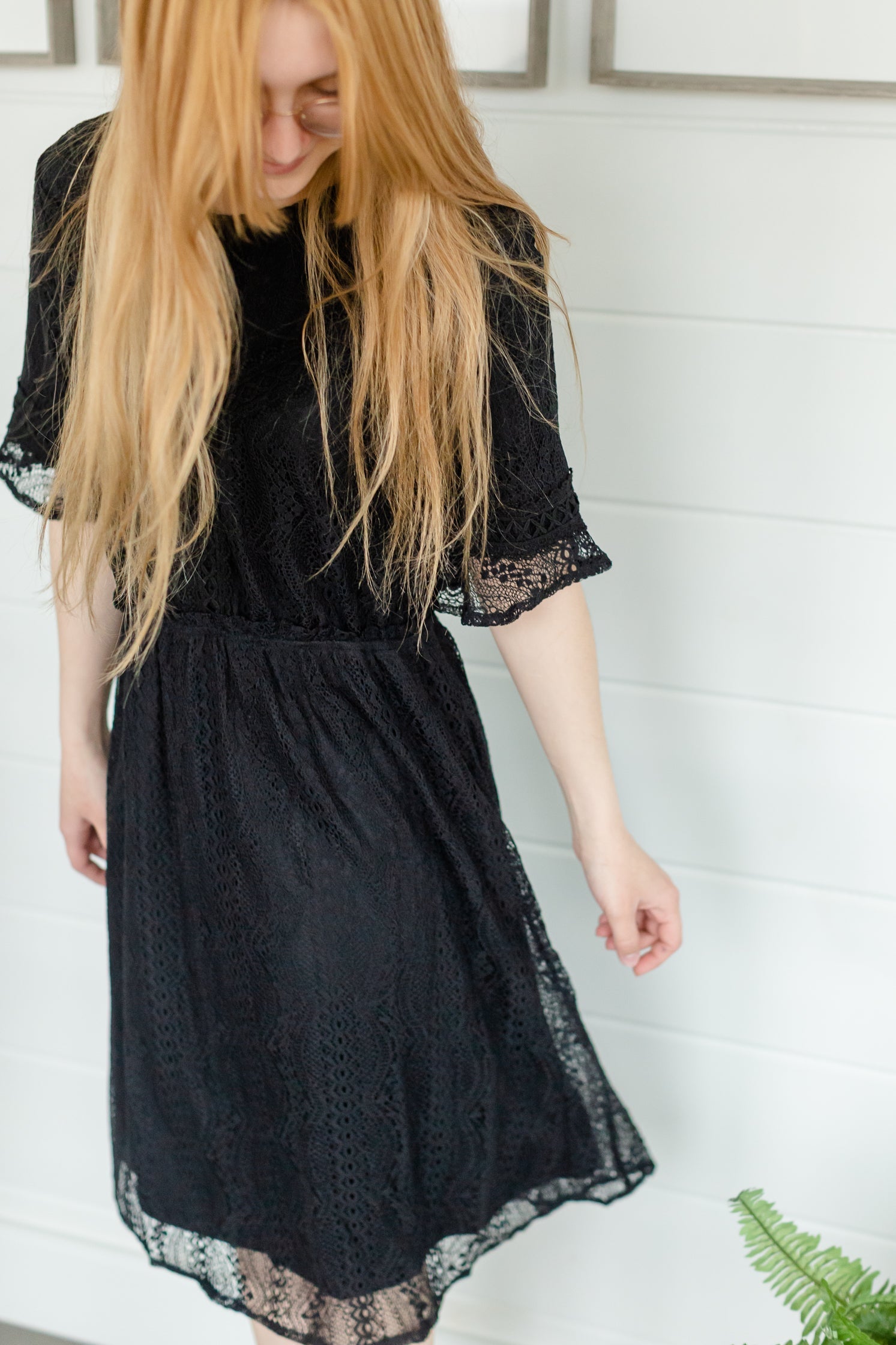 Black Crochet Trim Lace Dress - FINAL SALE Dresses