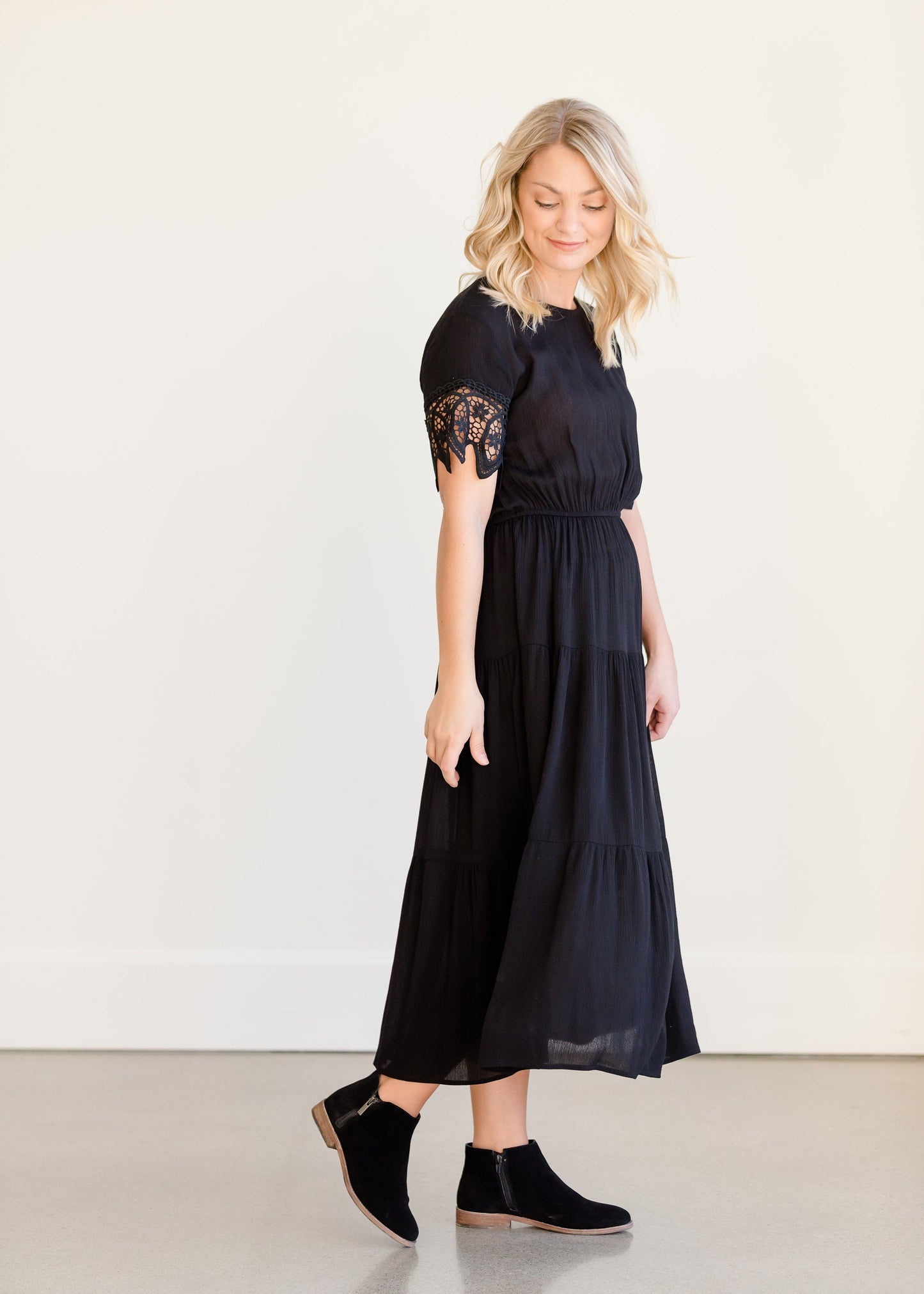 Black Lace Midi Dress - FINAL SALE Dresses