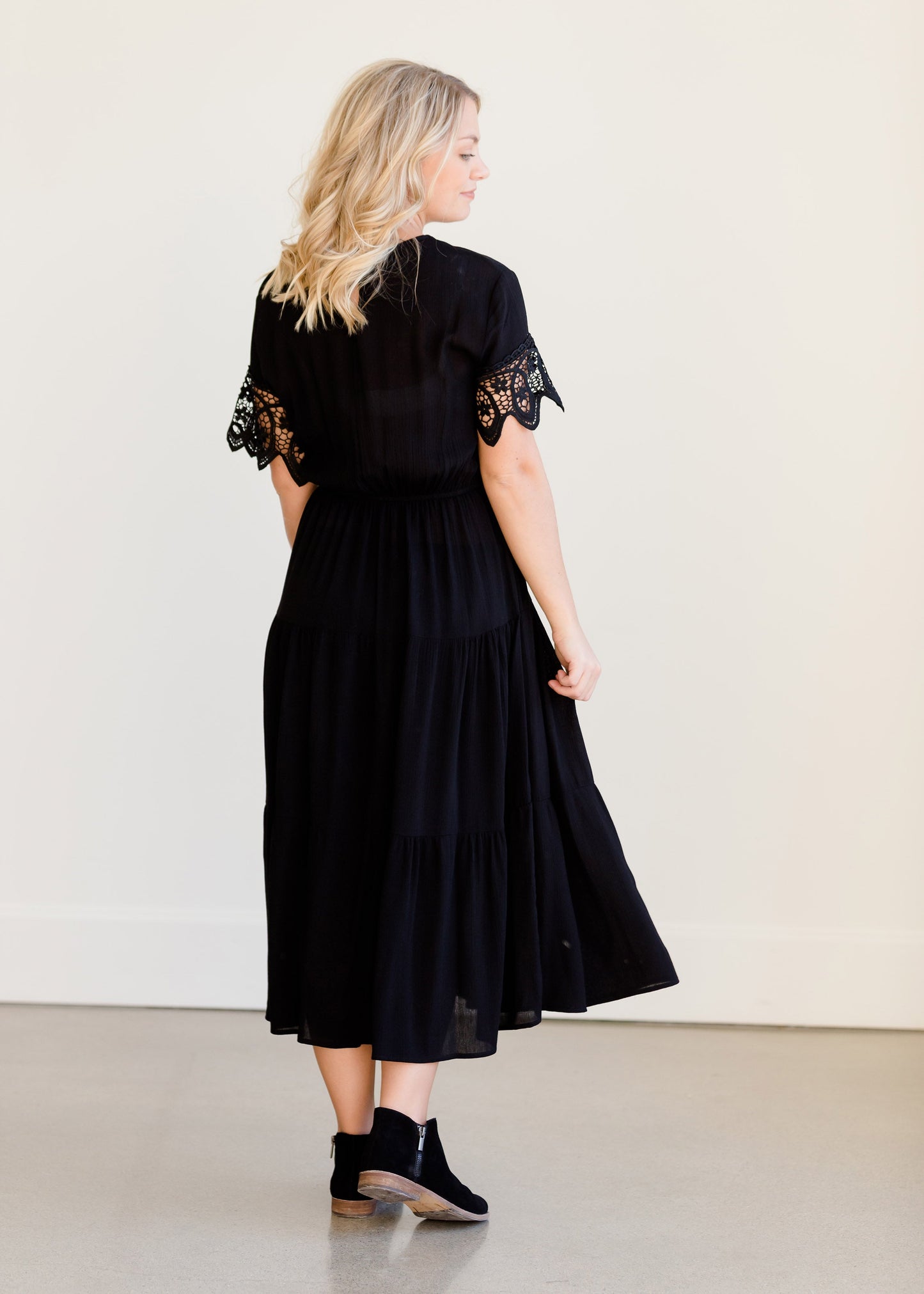 Black Lace Midi Dress - FINAL SALE Dresses