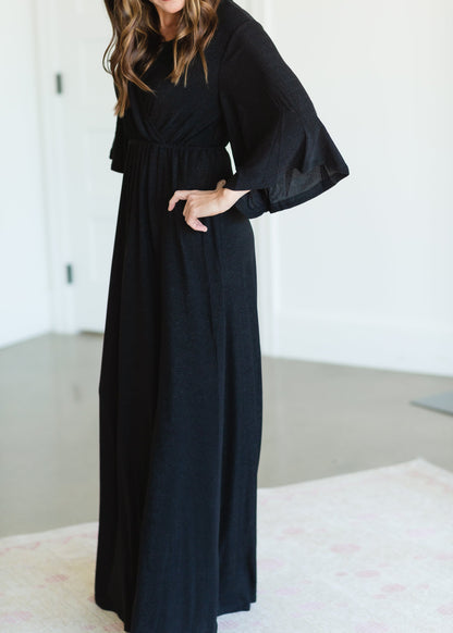 Black Sheen Maxi Dress - FINAL SALE Dresses