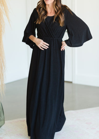 Black Sheen Maxi Dress - FINAL SALE Dresses