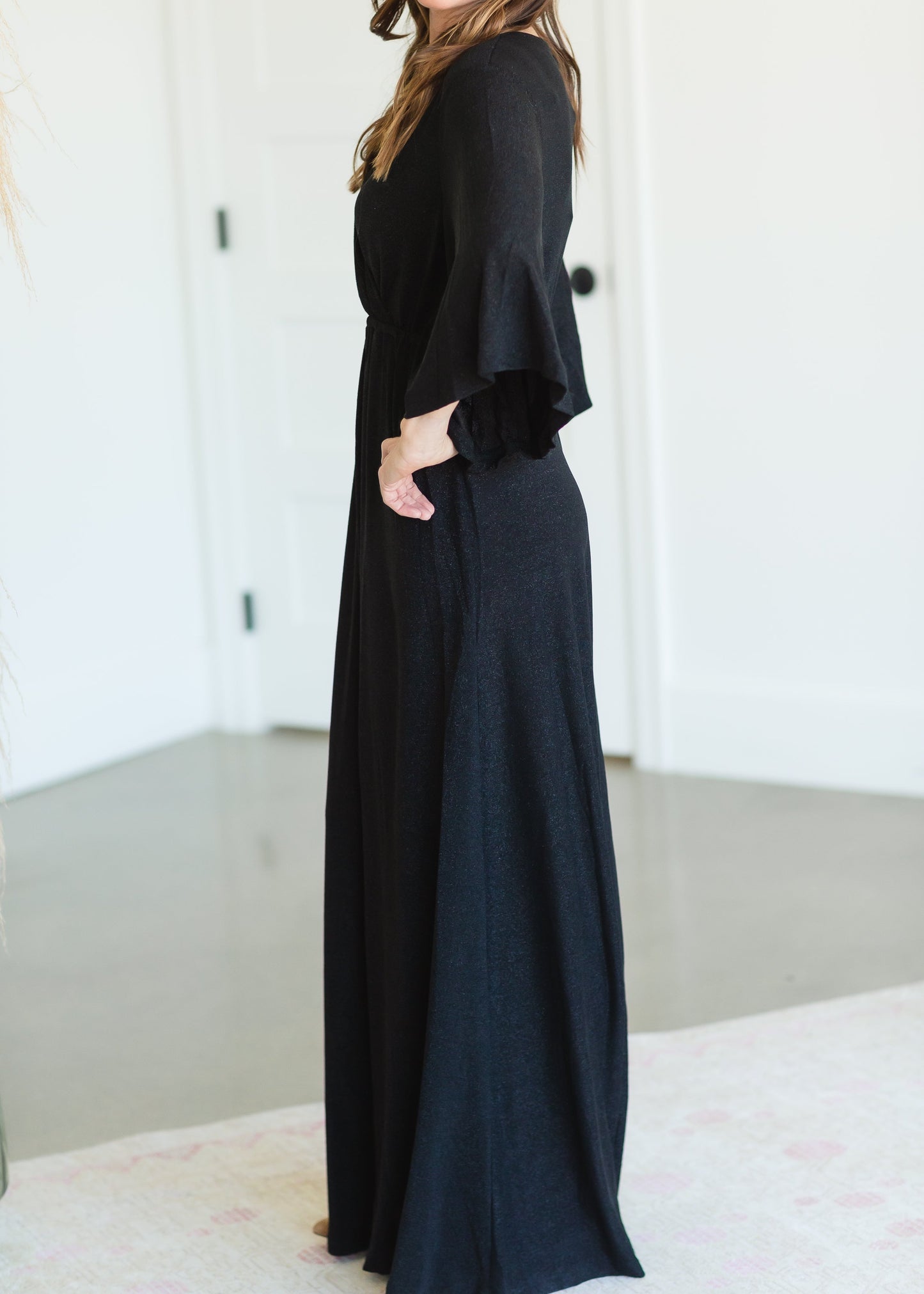 Black Sheen Maxi Dress - FINAL SALE Dresses