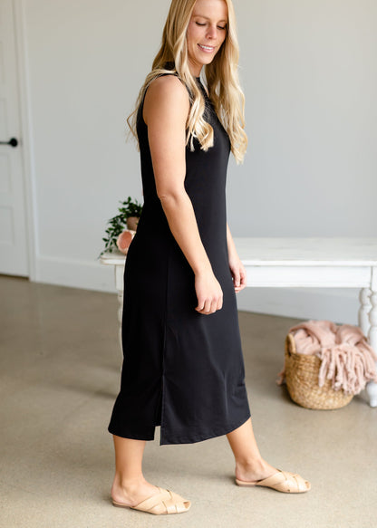 Black Sleeveless T-Shirt Maxi Dress Dresses