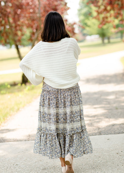 Blue Tiered Ruffle Midi Skirt-FINAL SALE Skirts