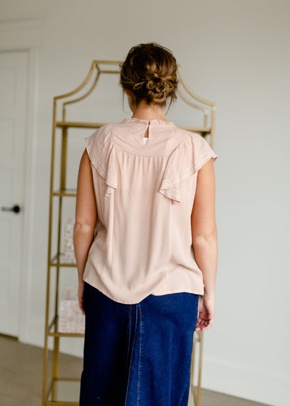 Blush Blouse with Smocking Detail Shirts Polagram