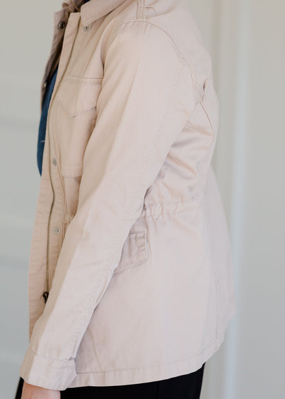 Blush Cargo Zip Up Jacket - FINAL SALE Layering Essentials