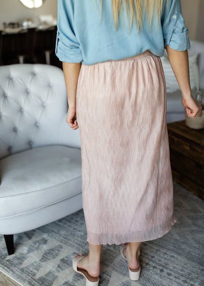 Blush Crinkled Chiffon Maxi Skirt - FINAL SALE Skirts