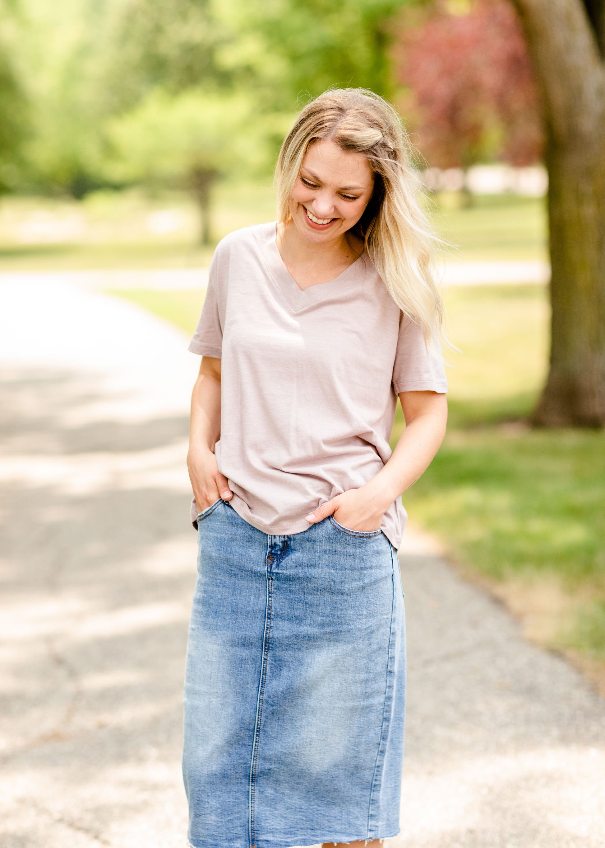 Blush Drop Shoulder Tee - FINAL SALE Tops