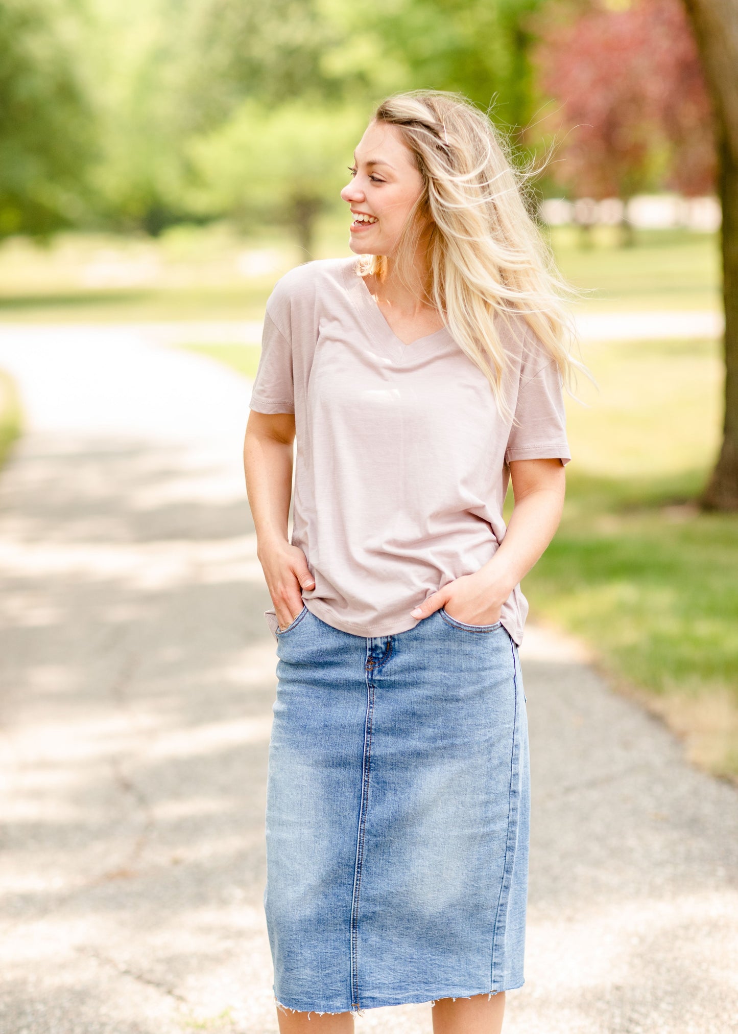 Blush Drop Shoulder Tee - FINAL SALE Tops