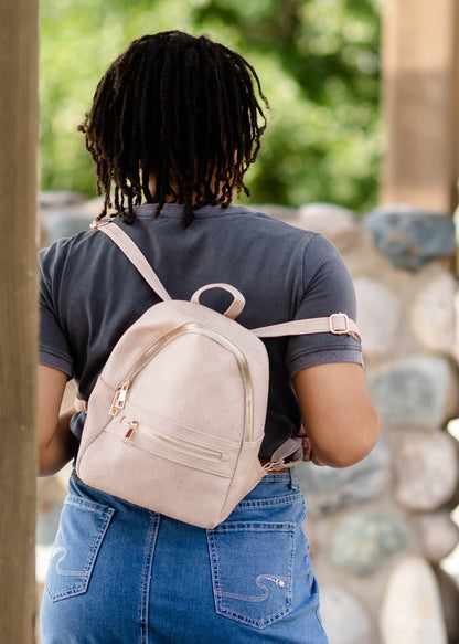 Blush Faux Leather Backpack Accessories