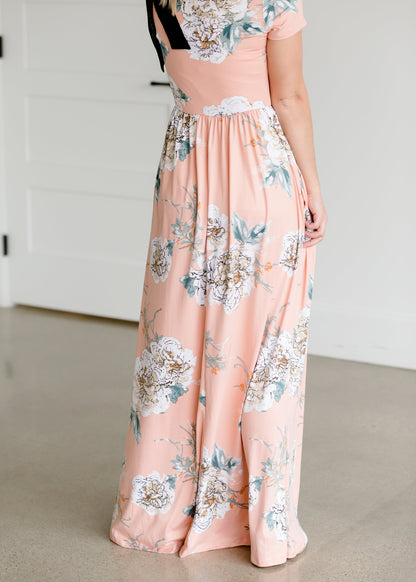 Blush Flare Floral Maxi Dress Dresses