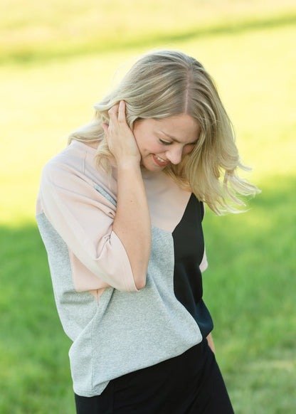 Blush Geometric Shirt - FINAL SALE Tops