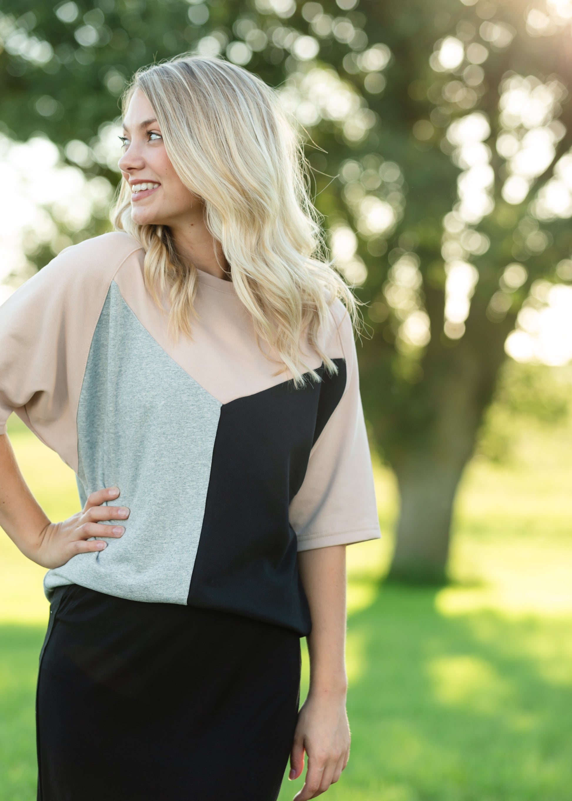 Blush Geometric Shirt - FINAL SALE Tops