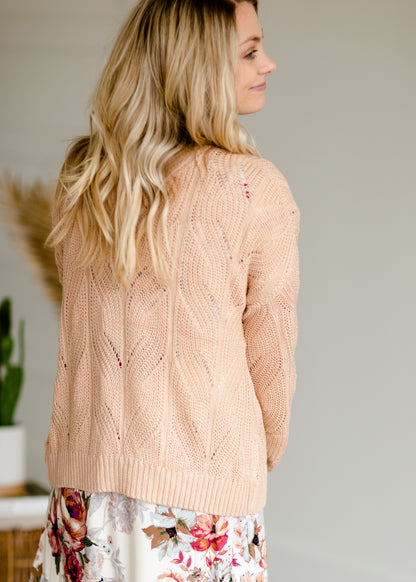 Blush Knit Sweater Cardigan - FINAL SALE Tops