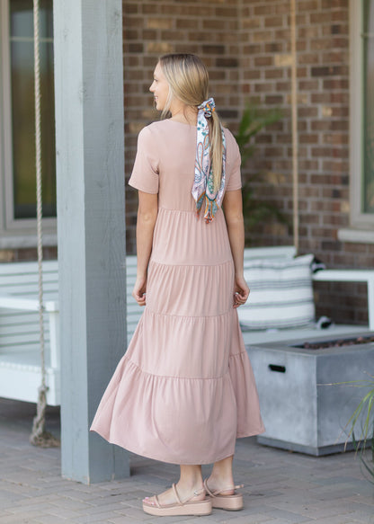 Blush Simple Tiered Maxi Dress Dresses