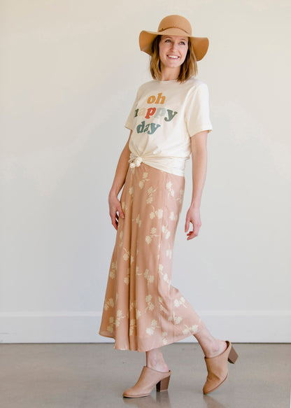 Blush Striped Floral Midi Skirt - FINAL SALE Skirts