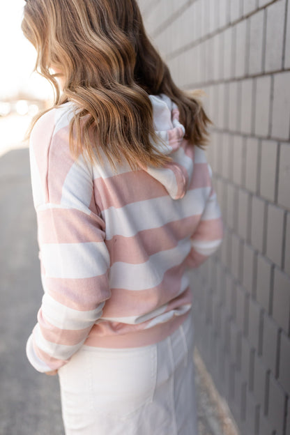 Blush Striped Sota Pullover Sweatshirt - FINAL SALE Tops