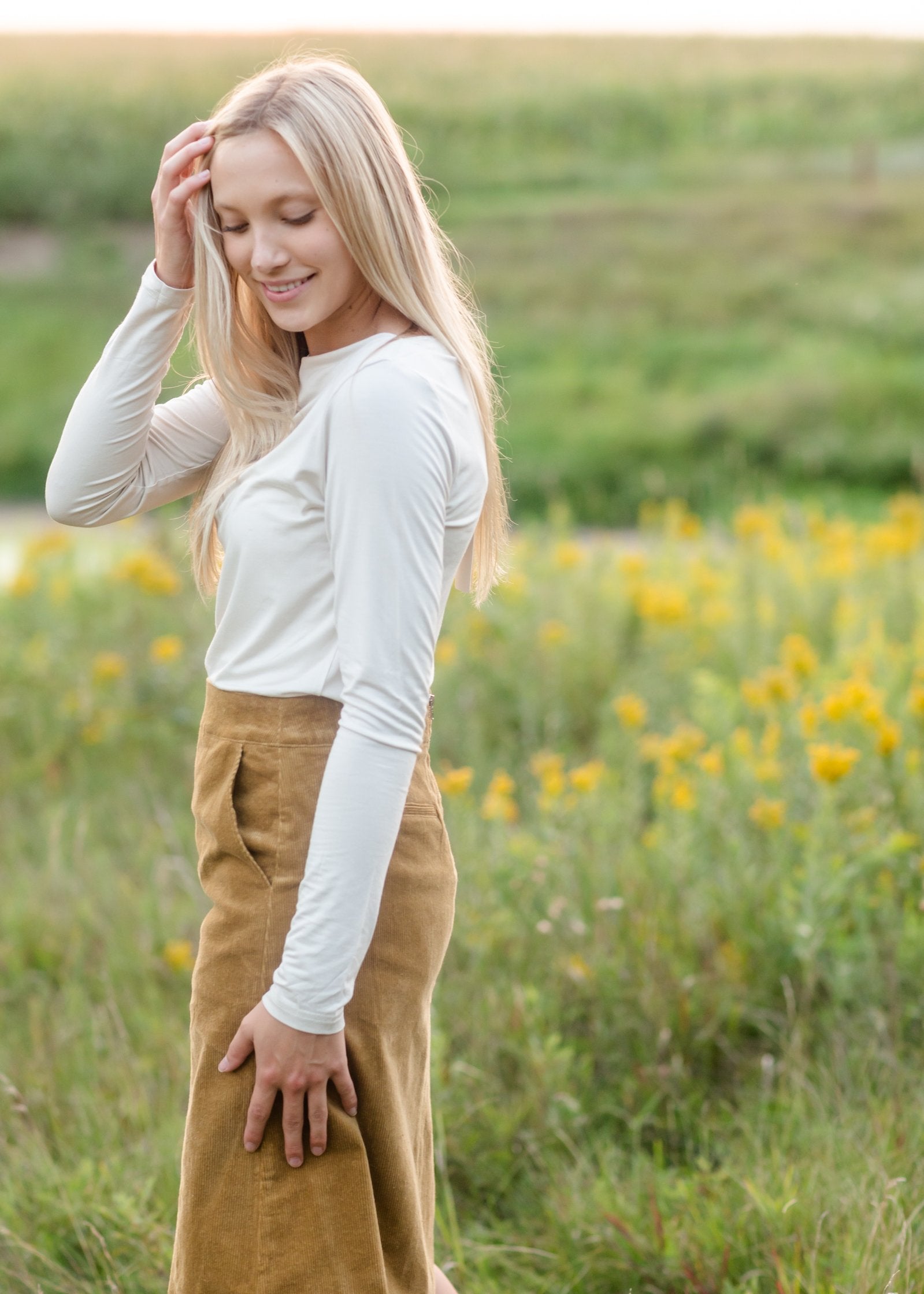 Boat Neck Modal Long Sleeve Tee Tops Grade & Gather