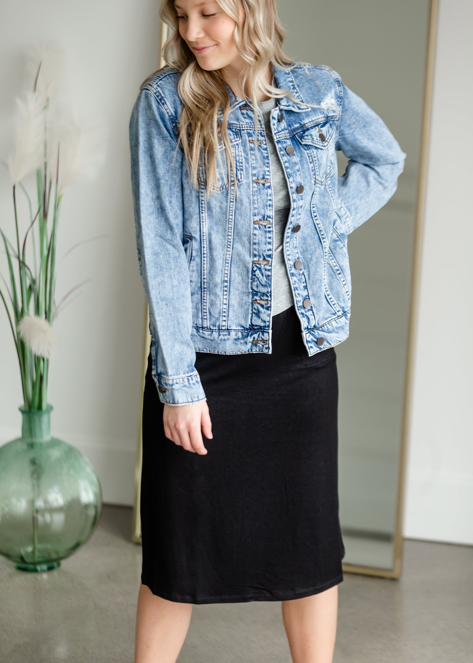 Boyfriend Denim Jean Jacket Tops Kut from the Kloth