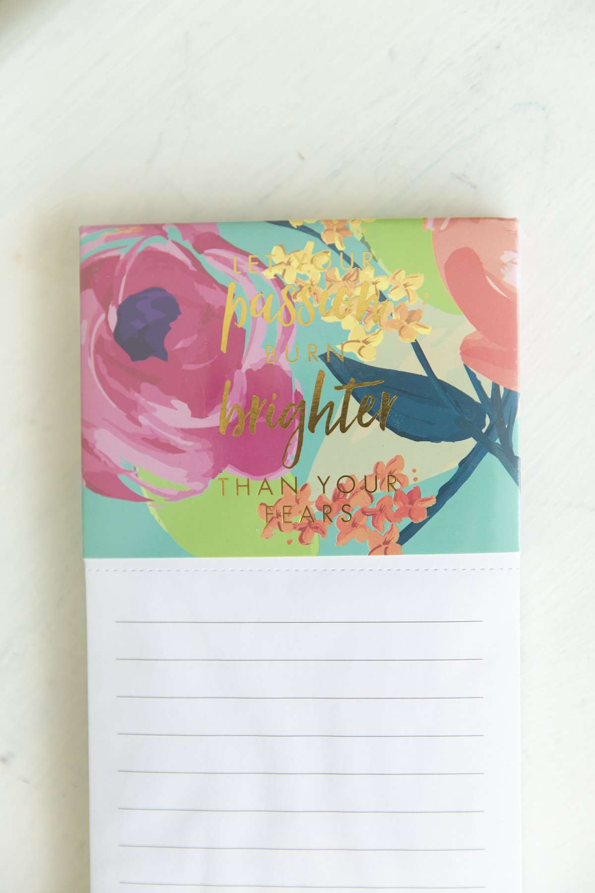 Brighter Than Your Fears Pink Floral Magnetic Notepad