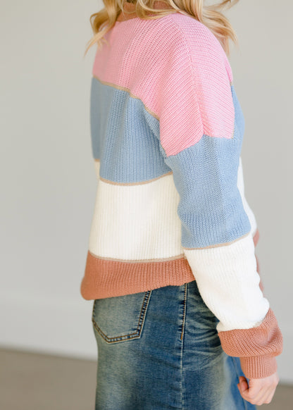 Broad Striped Crew Sweater - FINAL SALE Tops