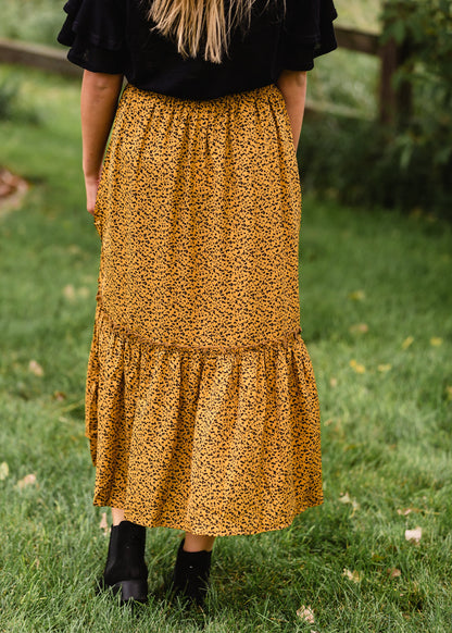 Brown Animal Pattern Midi Skirt - FINAL SALE Skirts