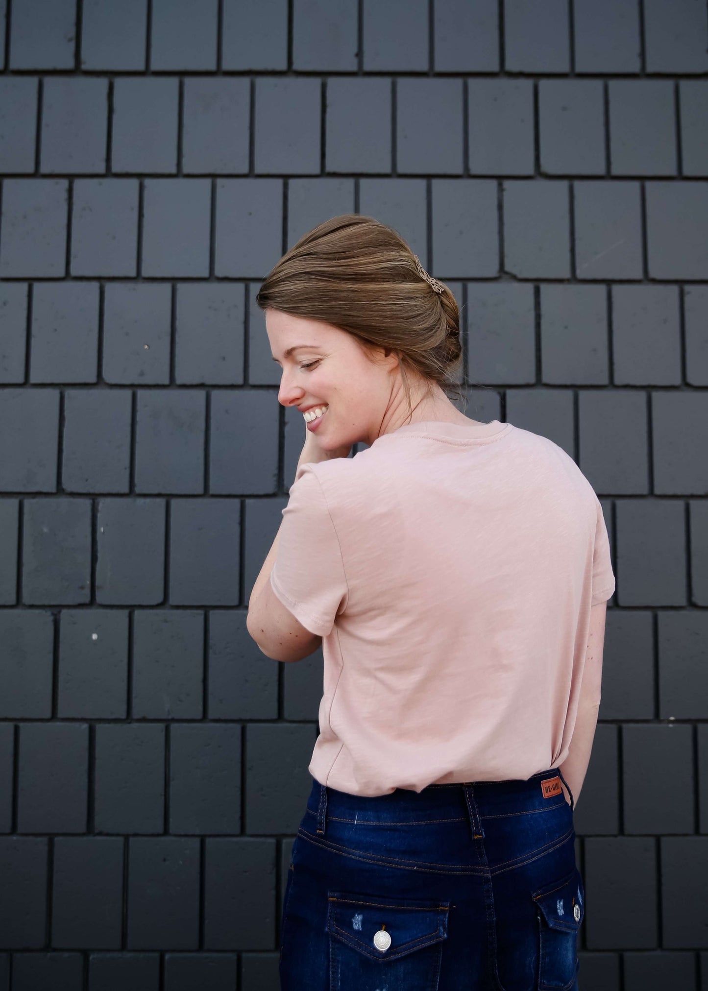 Blush colored Brunch graphic tee