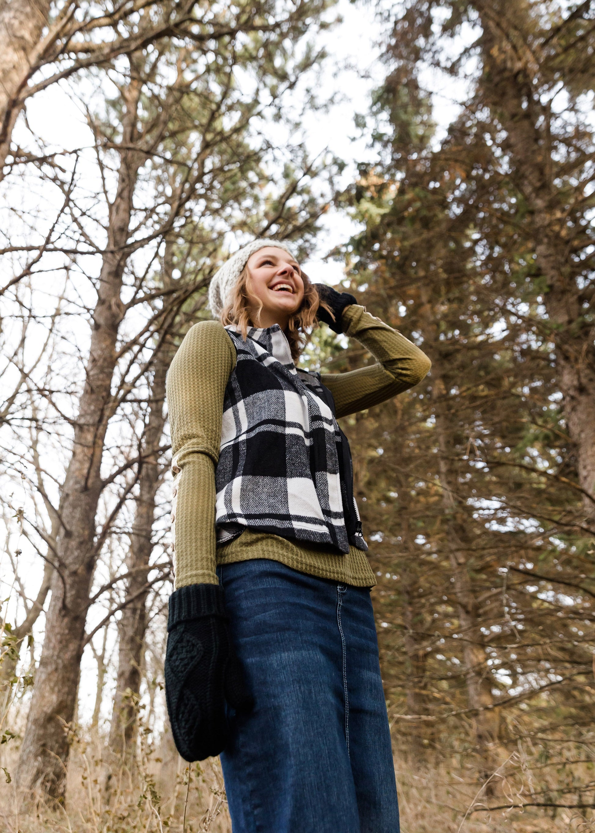 Buffalo Plaid Hooded Vest - FINAL SALE Tops