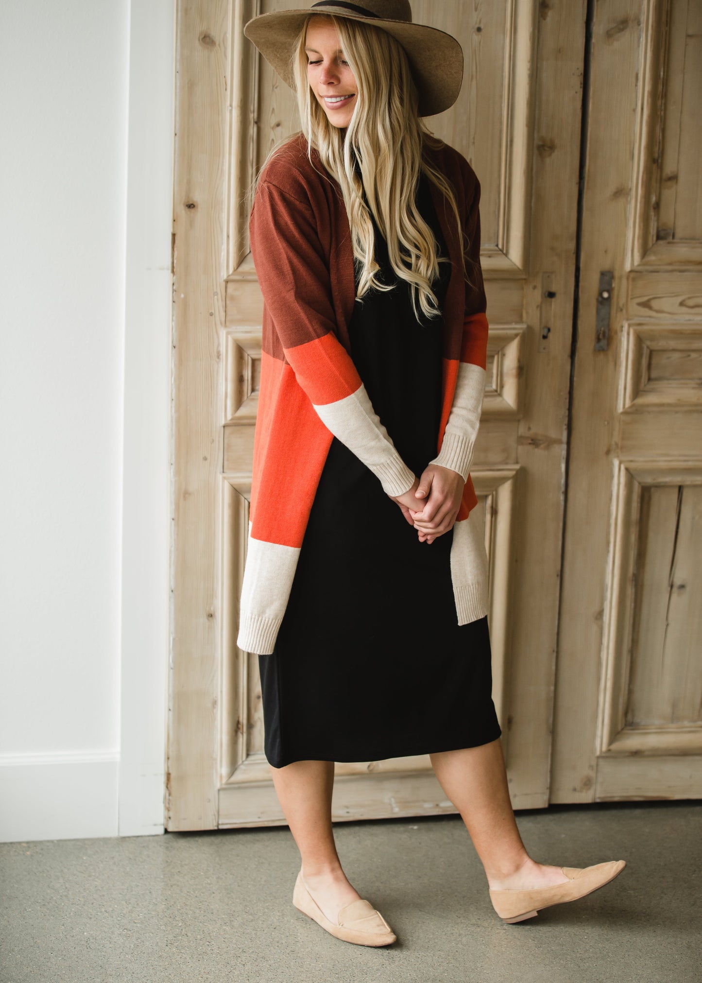 Burgundy + Rust Color Block Cardigan - FINAL SALE Shirt