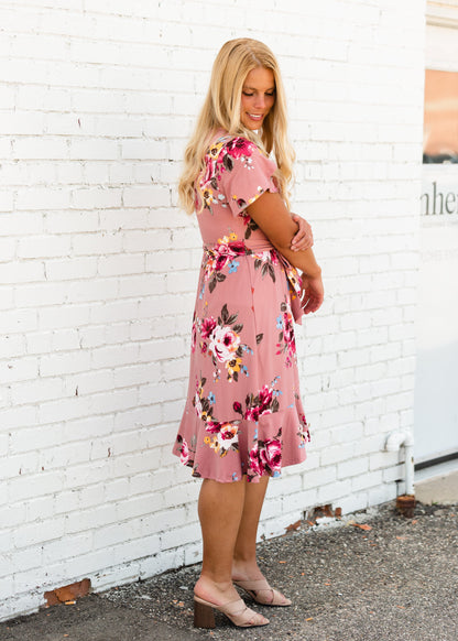 Buttery Soft Floral Midi Dress w/ Flyaway Sleeves - FINAL SALE Dresses