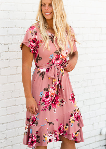 Buttery Soft Floral Midi Dress w/ Flyaway Sleeves - FINAL SALE Dresses