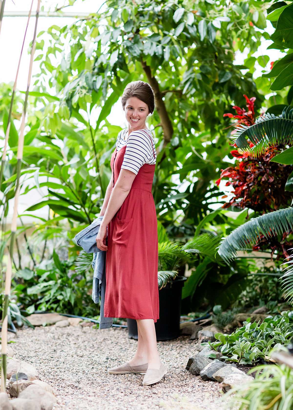 Tank style coral colored faux button midi dress