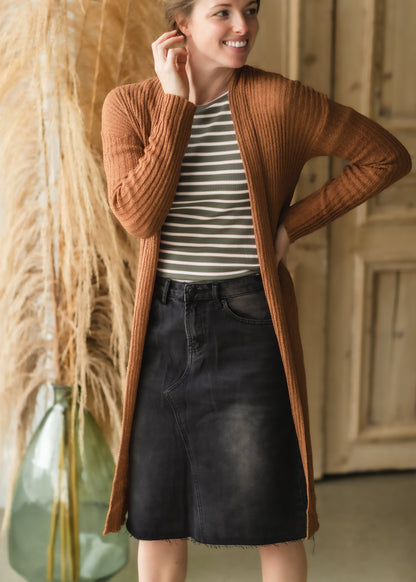 Caramel Ribbed Tie Waist Cardigan - FINAL SALE Shirt