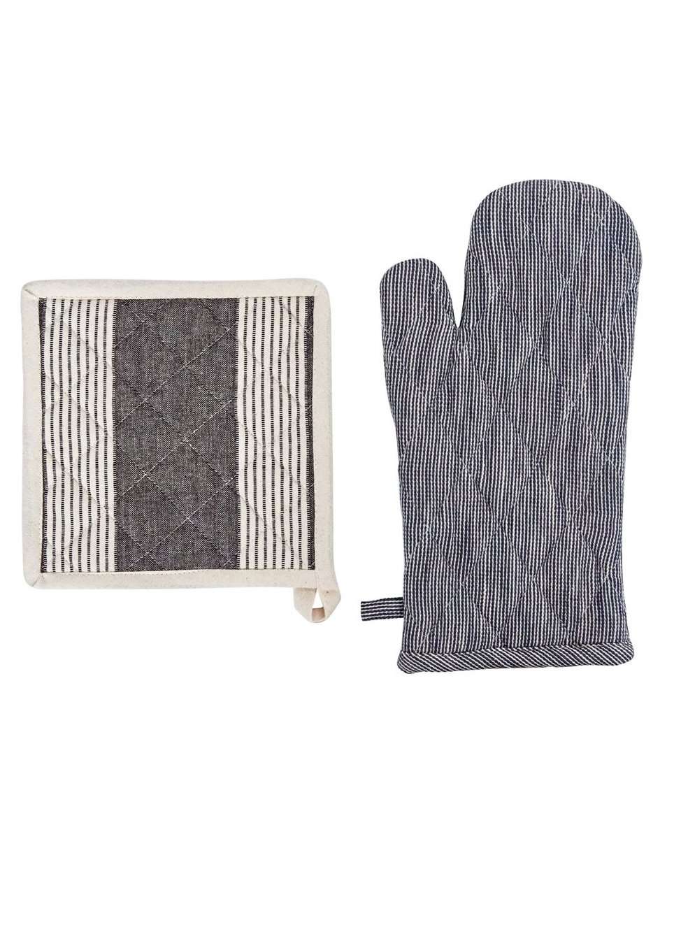 Chambray kitchen hot mitt