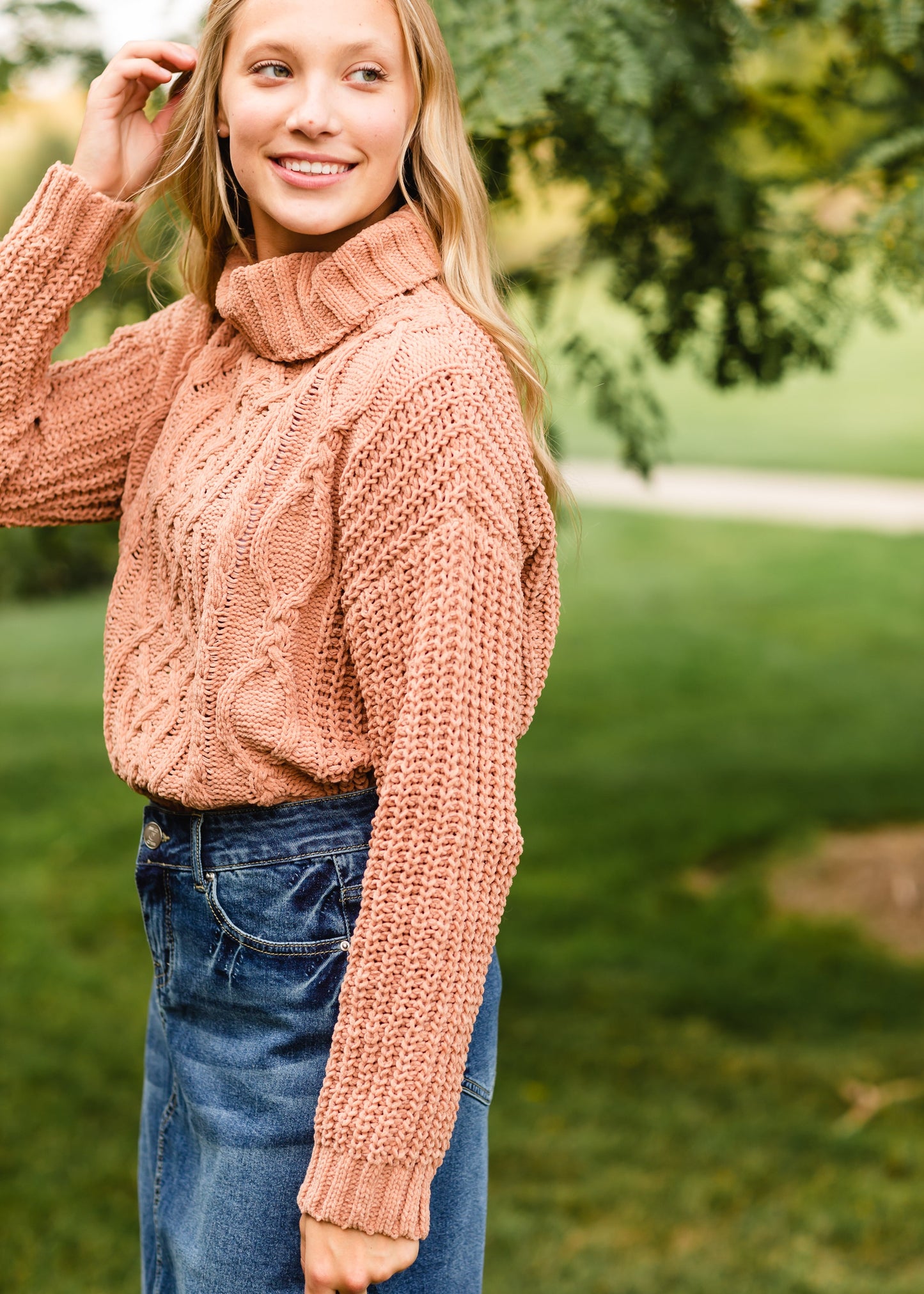 Clay Chunky Knit Turtleneck Sweater - FINAL SALE Tops