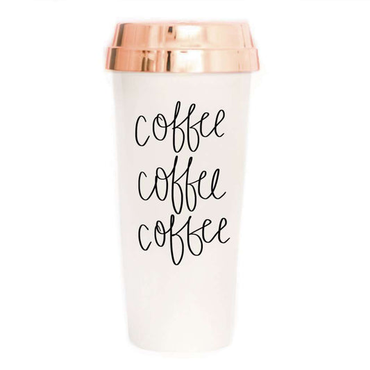 Coffee Mug Rose Gold Lid 16 oz Tumbler