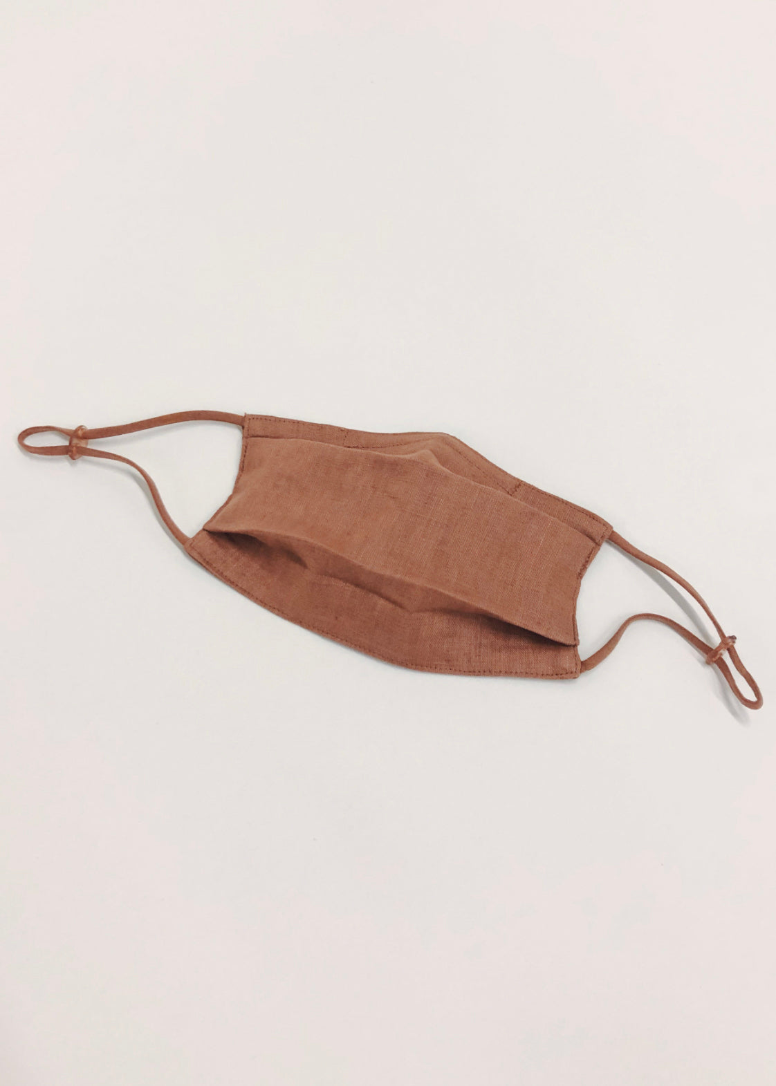 Cognac Linen Adjustable Face Mask Accessories