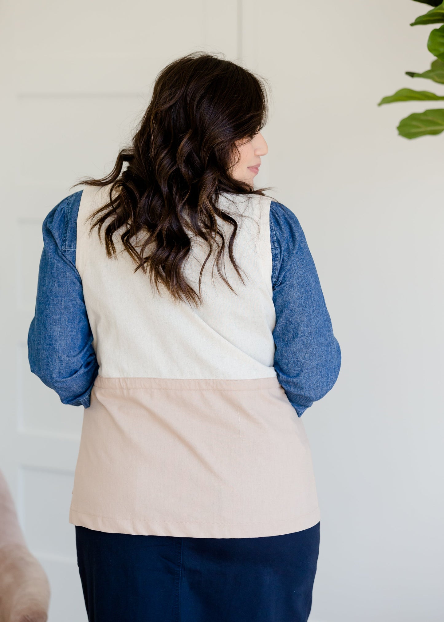 Colorblock Linen Utility Vest - FINAL SALE Tops