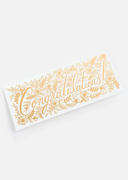 Modest and affordable gold foil congratulations card