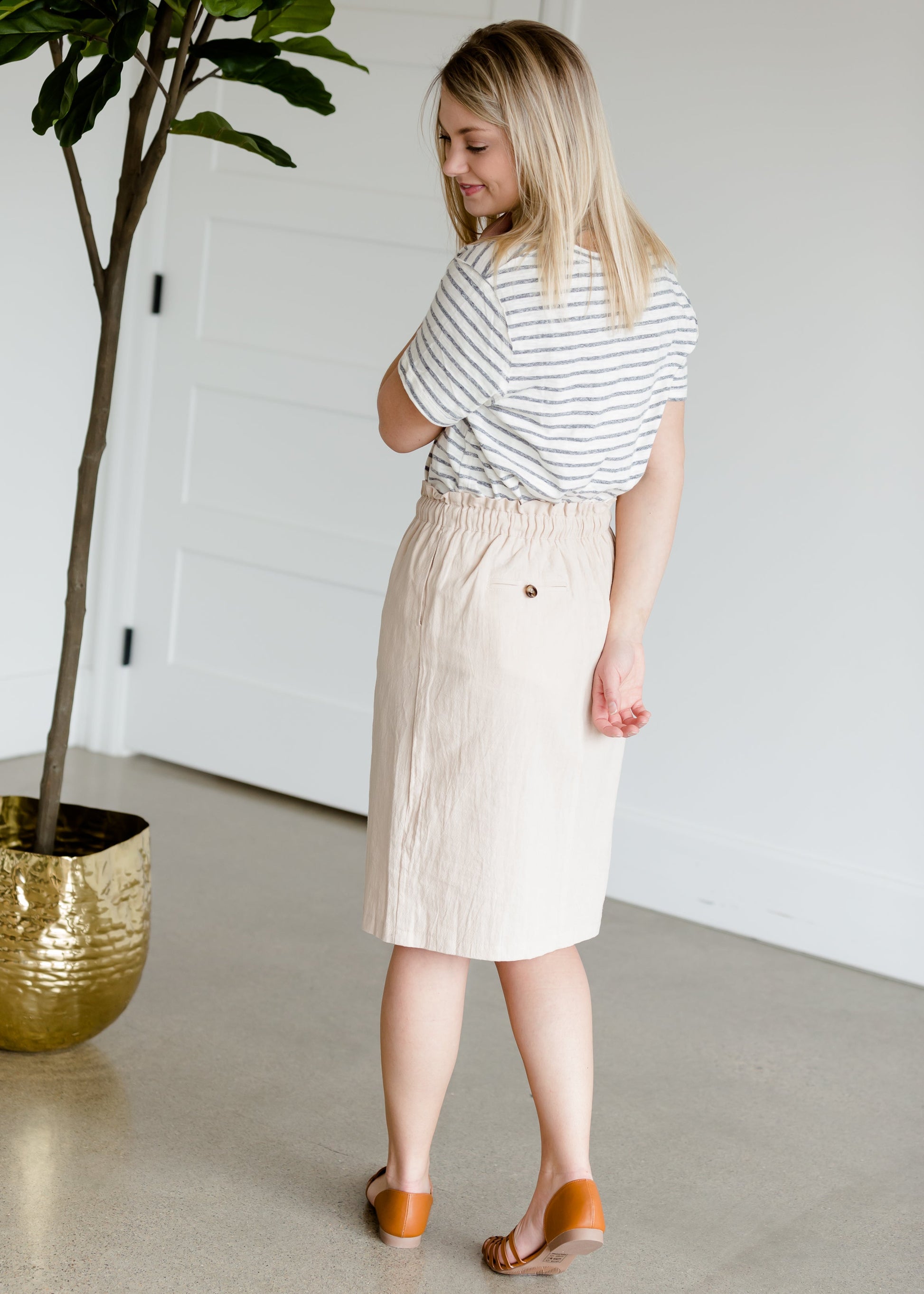 Cotton Belted Midi Skirt - FINAL SALE Skirts