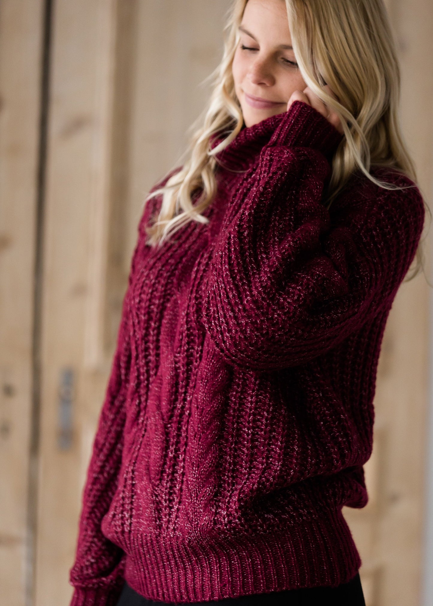 Cozy Cableknit Turtleneck Sweater - FINAL SALE Tops