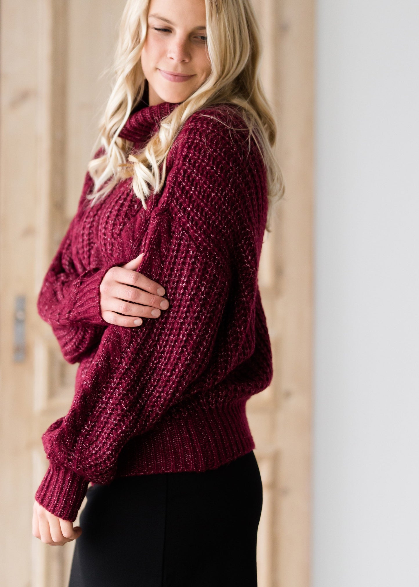 Cozy Cableknit Turtleneck Sweater - FINAL SALE Tops