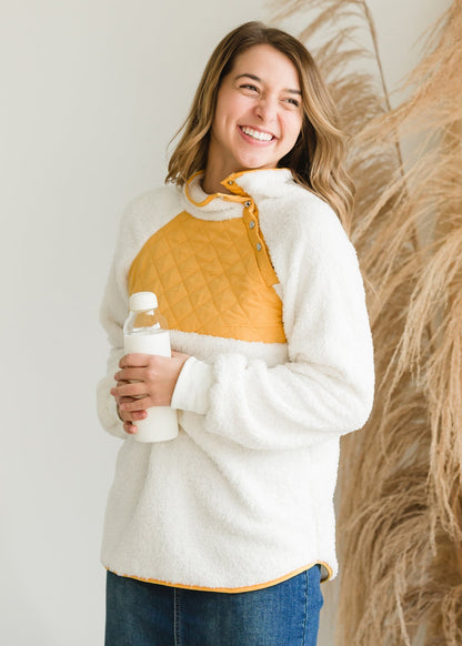 Cozy Sherpa Side Button Fleece - FINAL SALE Layering Essentials