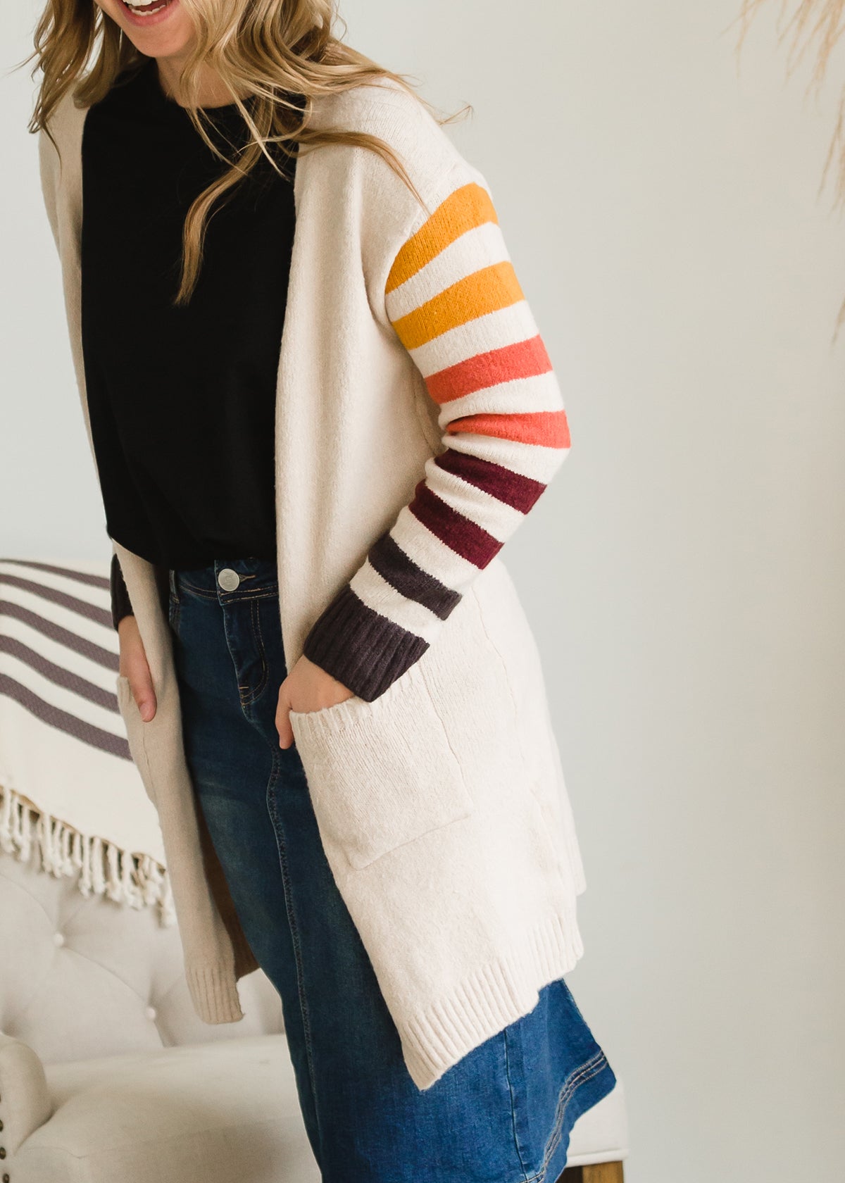 Cozy Striped Warm Cardigan - FINAL SALE Layering Essentials